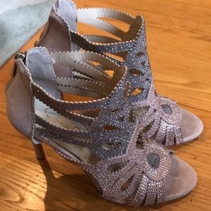 Jessica Simpson pink and silver heels